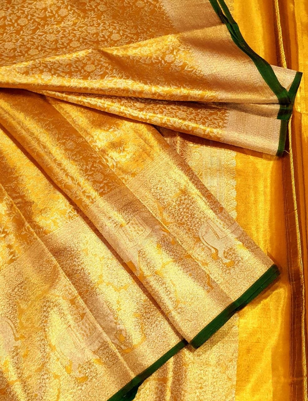 Mustard Gold Kanchipuram Silk Saree